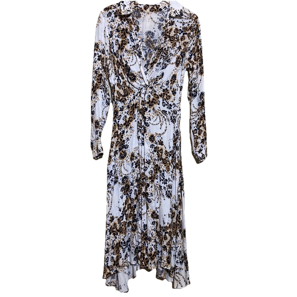 Free People Maxi Dress Womens 4 Floral Neutral Festival Hippie Flowy Groovy